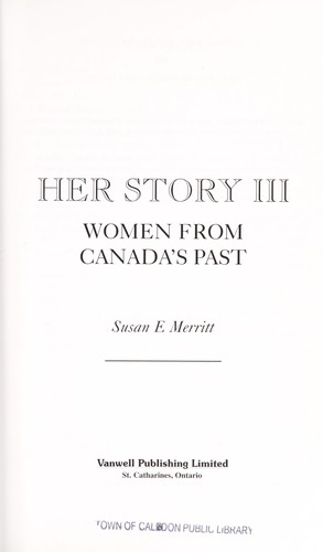 Her story III : women from Canada's past
